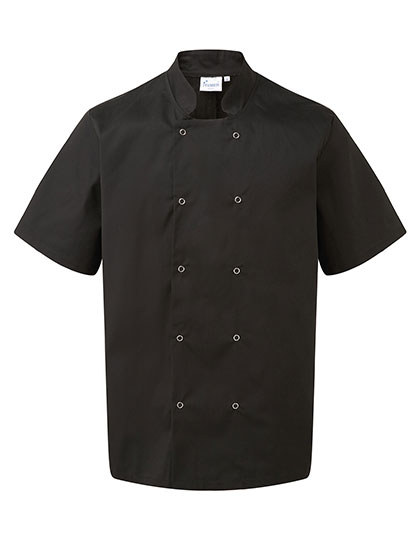 Premier Workwear Studded Front Short Sleeve Chef's Jacket