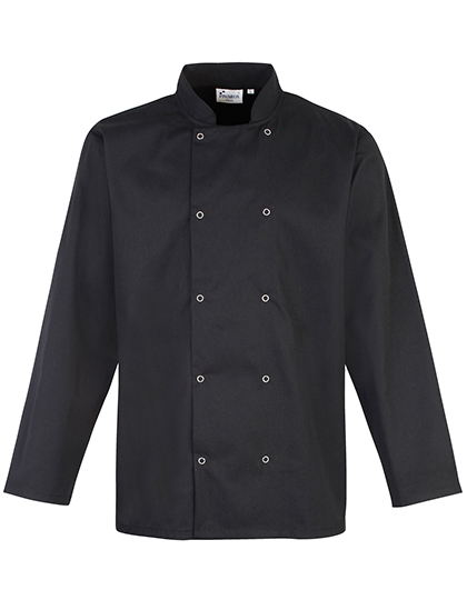 Premier Workwear Chef's Long Sleeve Stud Jacket