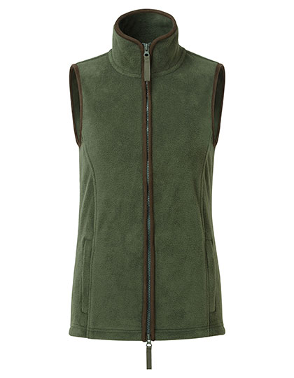 Premier Workwear Women's 'Artisan' Fleece Gilet in Moss Green (ca. Pantone 2410C)