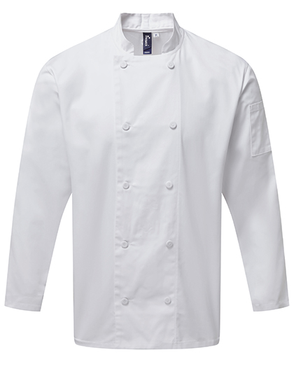 Premier Workwear Chef's Long Sleeve Coolchecker® Jacket in White
