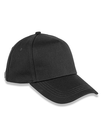 Result Headwear 5-Panel Organic Cotton Cap in Black