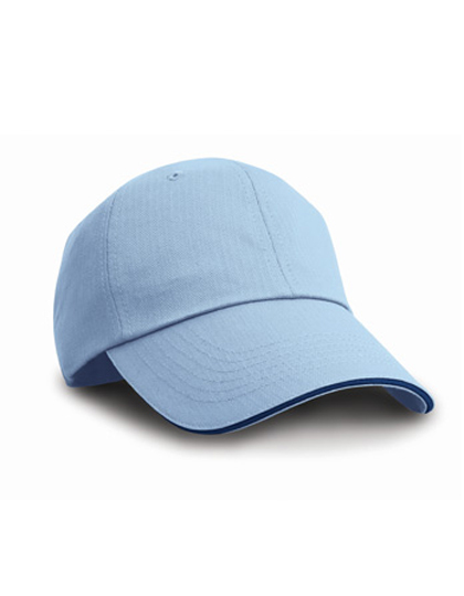 Result Headwear Herringbone Cap With Sandwich Peak in Sky