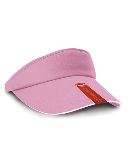 Result Headwear Herringbone Sun Visor With Sandwich Peak in Pink