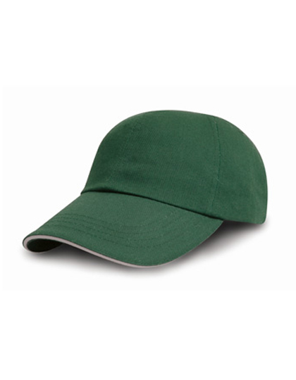 Result Headwear Brushed Cotton Decorators Cap With Sandwich Peak in Forest