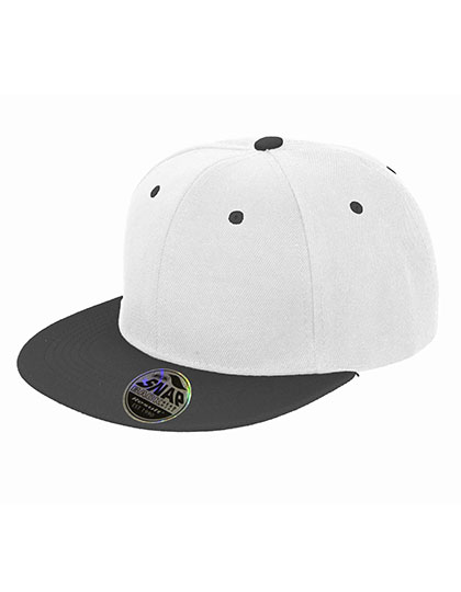 Result Headwear Bronx Original Flat Peak Snapback Dual Colour Cap in White