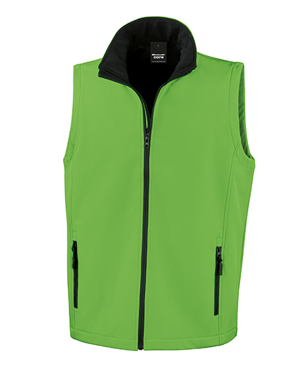 Result Recycled Men's Printable Softshell Bodywarmer with Recycled Fleece Inner in Vivid Green