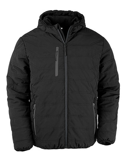 Result Recycled Recycled Black Compass Padded Winter Jacket in Black
