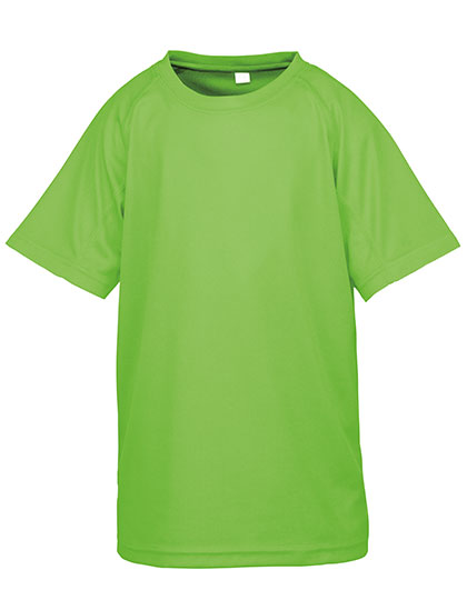 Spiro Junior Performance Aircool Tee in Lime