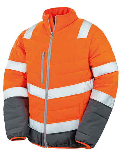 Result SafeGuard Men's Soft Padded Safety Jacket in Fluorescent Orange