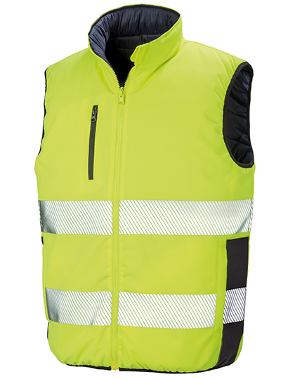 Result SafeGuard Reversible Soft Padded Safety Gilet in Fluorescent Yellow