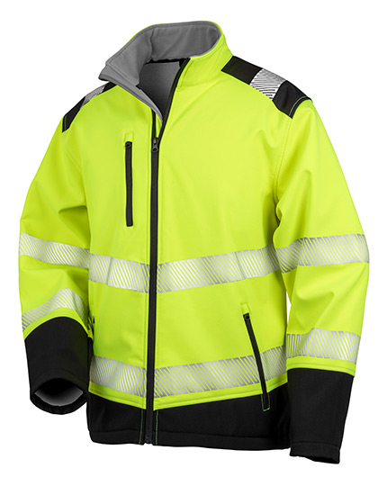 Result SafeGuard Printable Ripstop Safety Softshell Jacket in Fluorescent Yellow