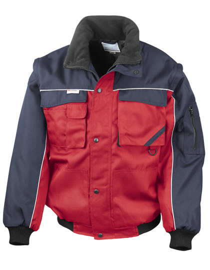 Result Workguard Zip Sleeve Heavy Duty Jacket in Red
