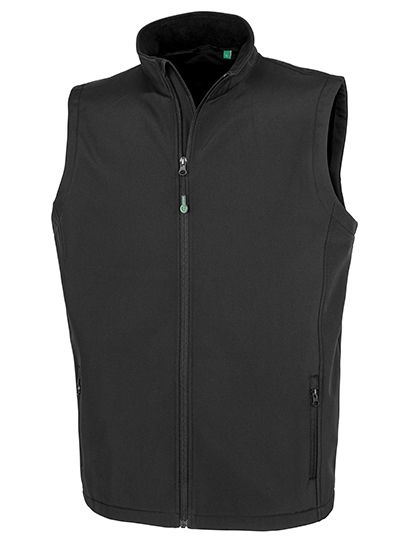 Result Recycled Men's Recycled 2-Layer Printable Softshell Bodywarmer in Black