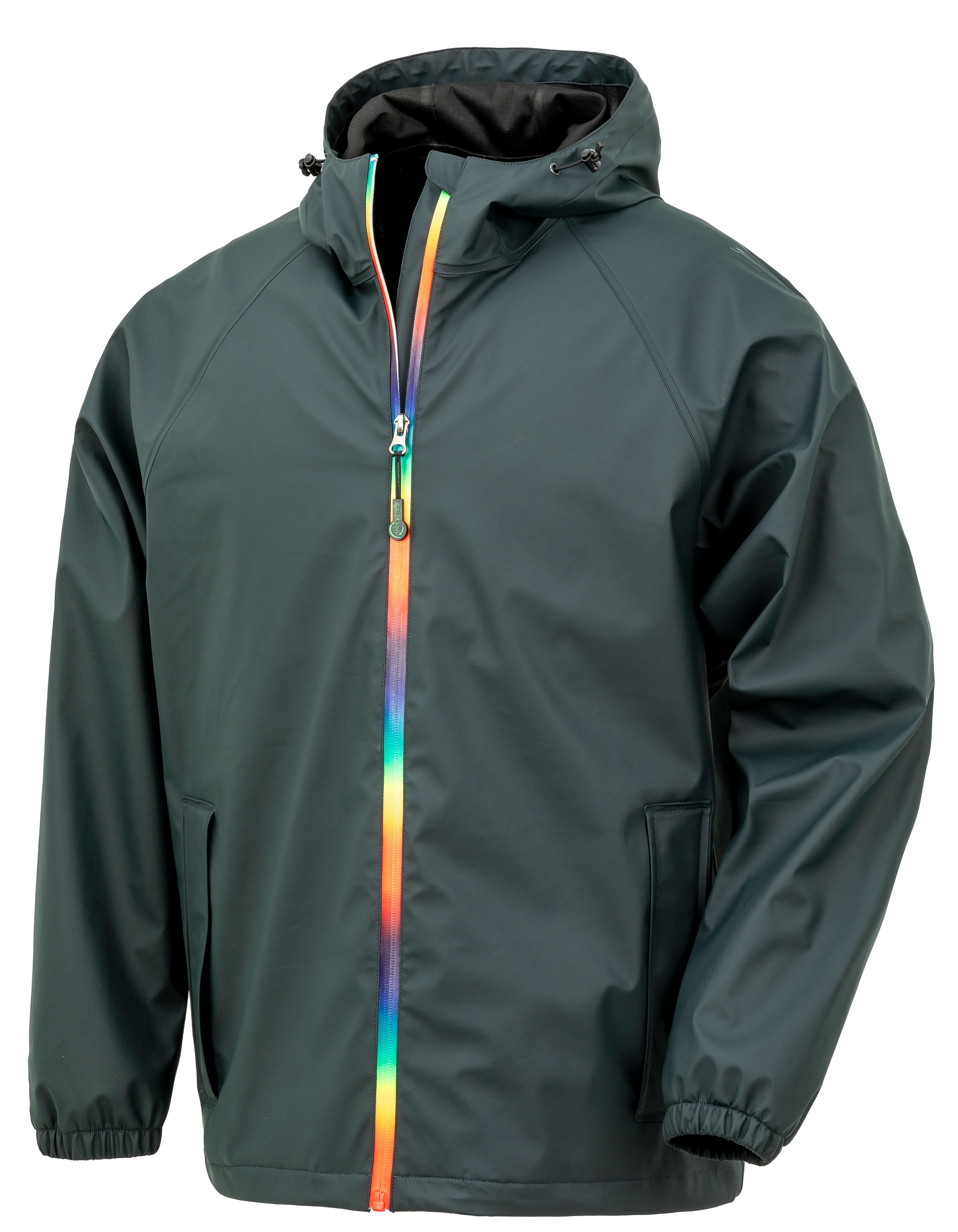 Result Recycled Rainbow Prism PU Waterproof Jacket With Recycled Backing