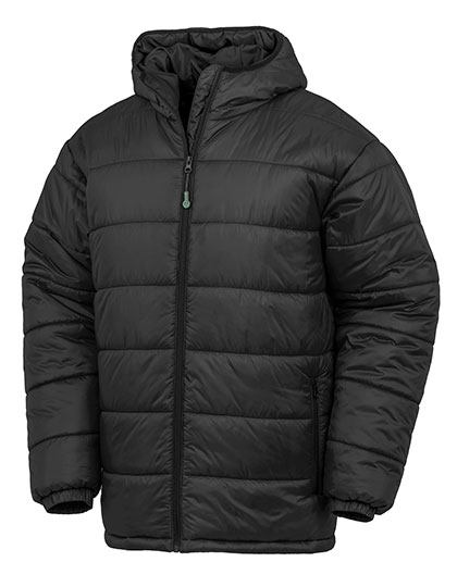 Result Recycled Recycled Hooded Padded Parka in Black