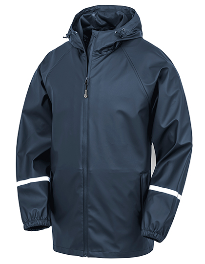 Result Recycled Prism PU Waterproof Jacket with Reflective Bands & Recycled Backing