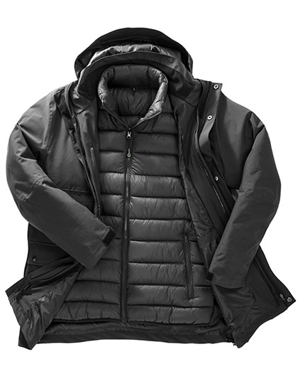Result Recycled Recycled 3-In-1 Padded Ripstop Jacket in Black