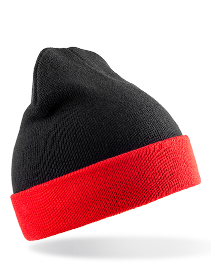 Recycled Black Compass Beanie — besticken oder bedrucken lassen
