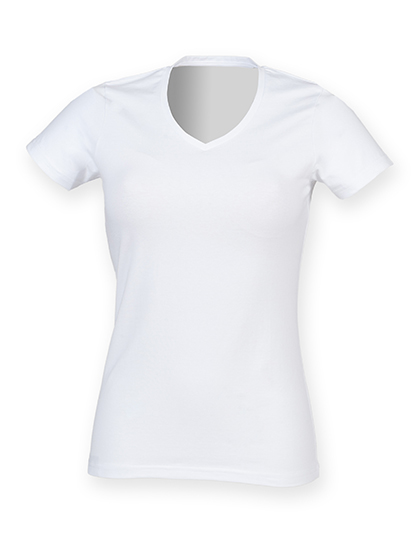 SF Clothing Women's Feel Good Stretch V-Neck T in White