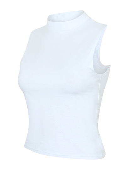 SF Clothing Women's High Neck Crop Vest in White