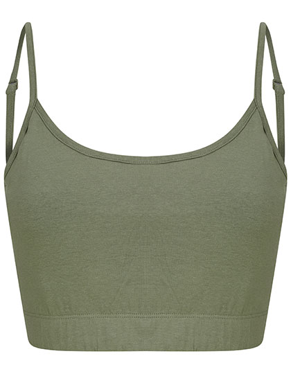 SF Clothing Women's Sustainable Fashion Cropped Cami Top in Khaki