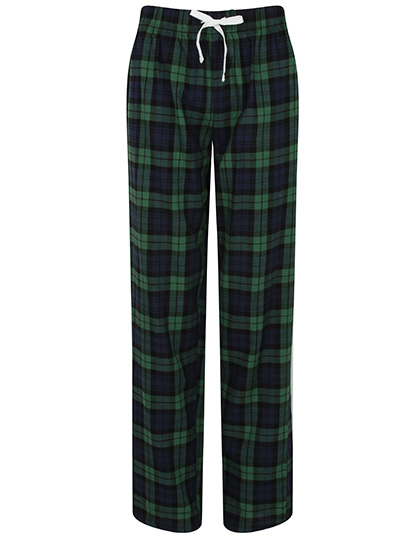 SF Clothing Women's Tartan Lounge Pants in Navy-Green Check