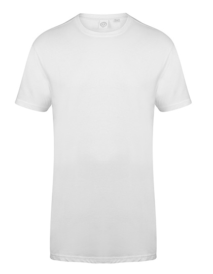 SF Clothing Men's Longline T-Shirt With Dipped Hem in White