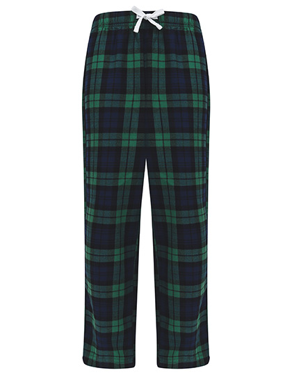 SF Clothing Kids' Tartan Lounge Pants in Navy-Green Check
