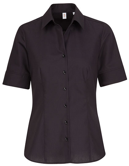 Seidensticker Women's Blouse Regular Fit Short Sleeve in Black