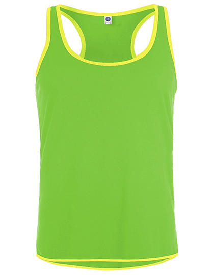 Starworld Men's Contrast Sports Vest in Fluorescent Green