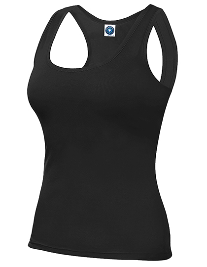 Starworld Racer Back Vest in Deep Black