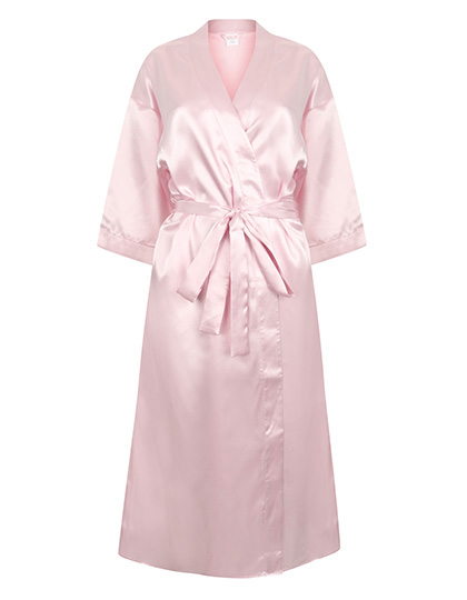 Towel City Ladies' Satin Robe in Light Pink