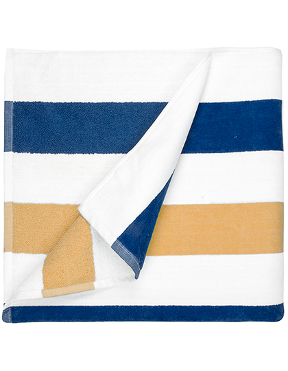 The One Towelling® Beach Towel Stripe in Navy Blue