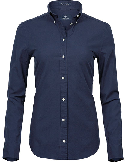 Tee Jays Women's Perfect Oxford Shirt in Navy