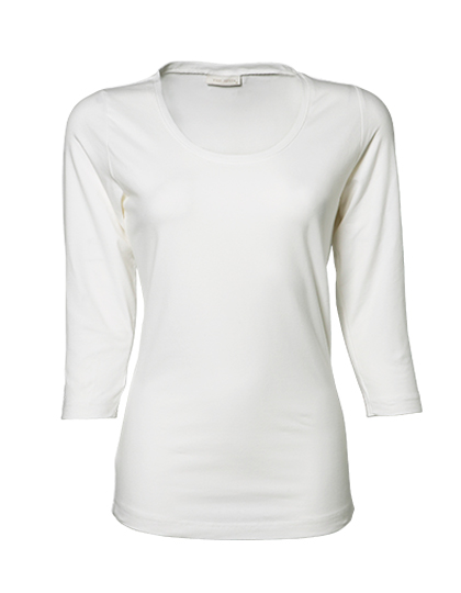 Tee Jays Women's Stretch 3/4 Sleeve Tee in White