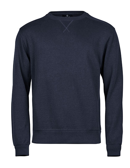 Tee Jays Ribbed Interlock Crew Neck in Navy