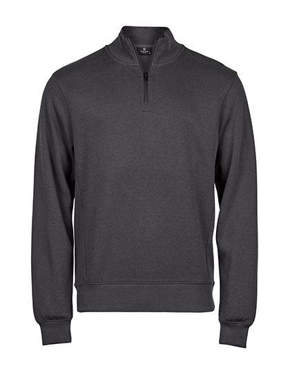 Tee Jays Ribbed Interlock Half Zip in Dark Grey (Solid)