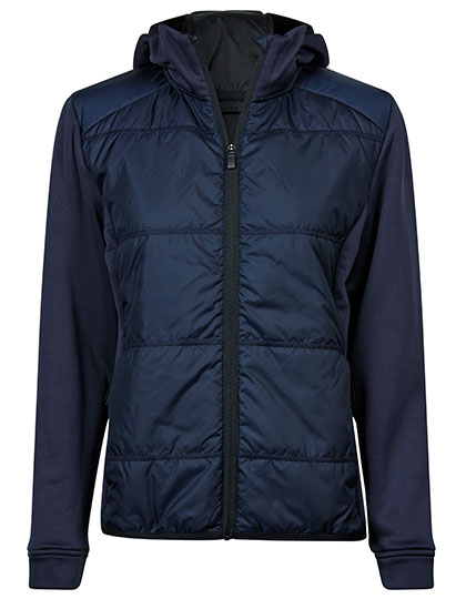 Tee Jays Women's Hybrid-Stretch Hooded Jacket in Navy