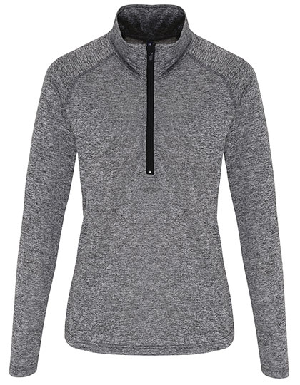 TriDri® Women's Long Sleeve Performance ¼ Zip in Black Melange
