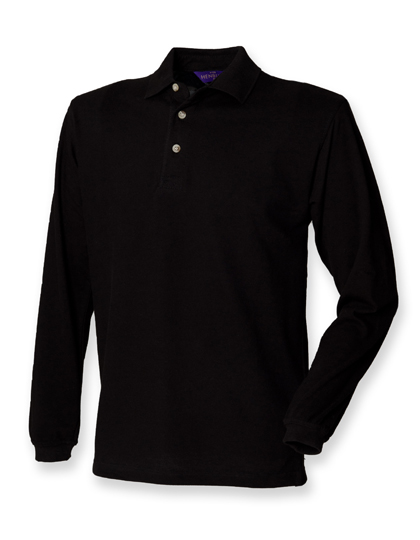 Long Sleeved Cotton Piqué Polo Shirt — besticken oder bedrucken lassen
