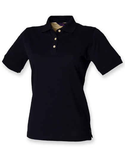 Henbury Ladies' Classic Cotton Piqué Polo Shirt in Navy