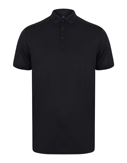 Henbury Men's Slim Fit Stretch Polo Shirt + Wicking Finish in Navy