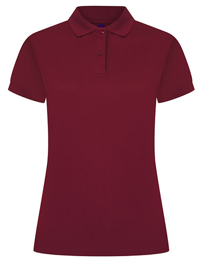 Henbury Ladies' Coolplus® Wicking Polo Shirt in Burgundy