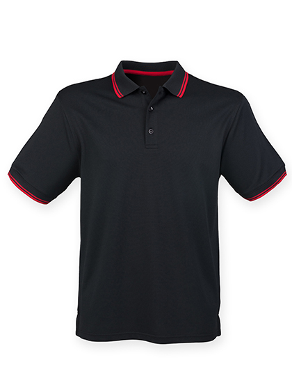 Men's Coolplus® Short Sleeved Tipped Polo Shirt — besticken oder bedrucken lassen