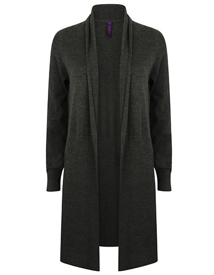 Henbury Ladies' Longline Open Cardigan in Grey Marl