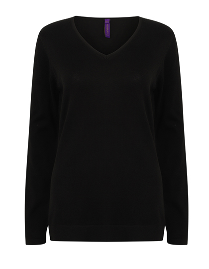 Henbury Ladies' Lightweight V-Neck Jumper