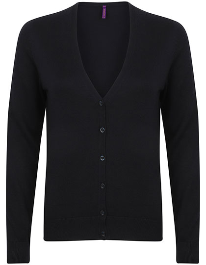 Henbury Ladies' Lightweight V-Neck Short Cardigan in Navy