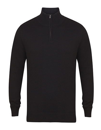 Henbury Men's Quarter Zip Jumper