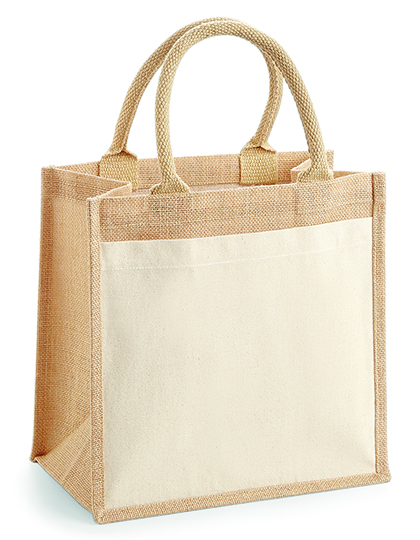 Cotton Pocket Jute Midi Bag — besticken oder bedrucken lassen