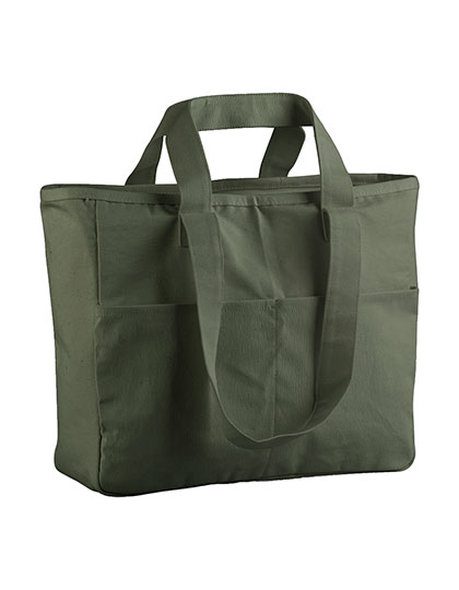 Westford Mill Double Handle Cargo Pocket Bag in Olive Green